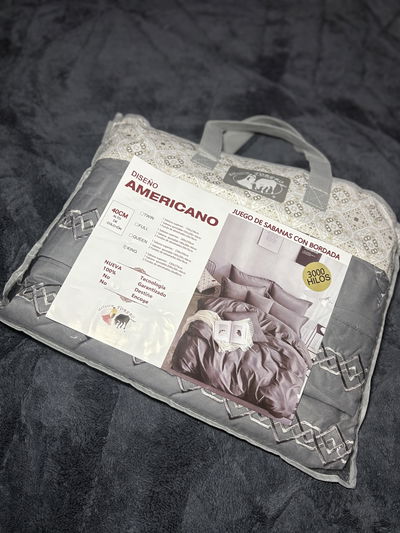 Juego de Sábanas con Bordado – Diseño Americano 3000 hilos
