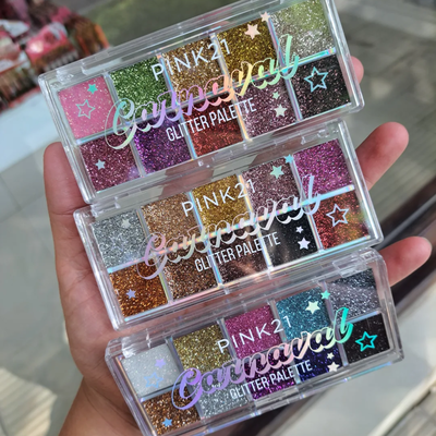 Paleta de 10 sombras Glitter "Carnaval" PINK 21 