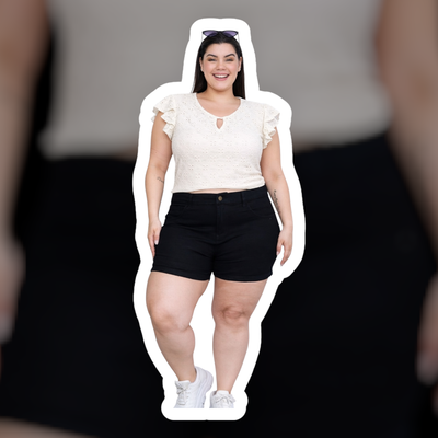 Short jean negro elastizado