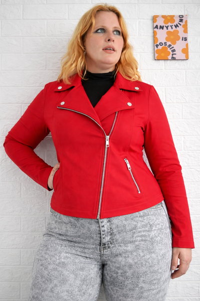 Chaqueta BIKER bengalina roja