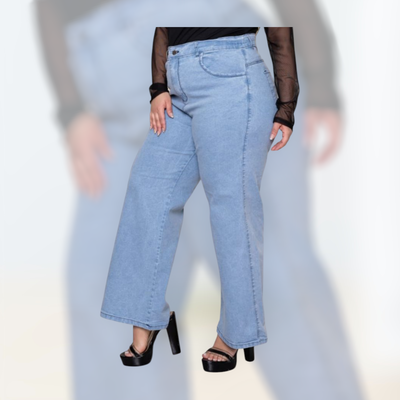 Jean Wide Leg Celeste Elastizados 