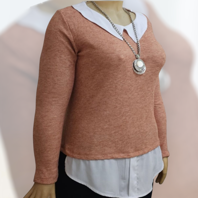 Suéter con camisa Coreana (superpuesta)