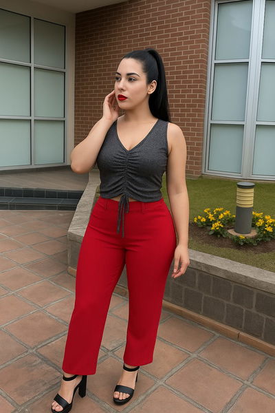 Remera brillo con frunce ajustable