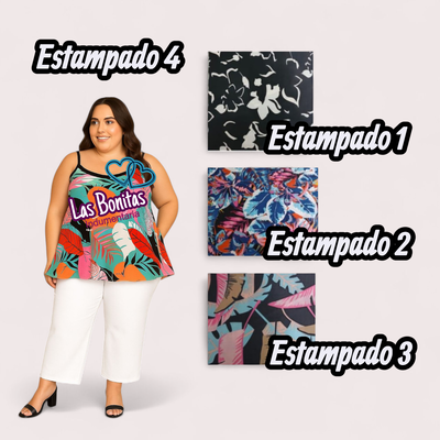 Musculosa estampada plus