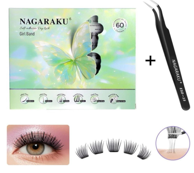 PESTAÑA ADHESIVA CON PINZA-NAGARAKU 010