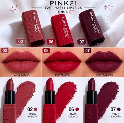 LABIAL EN BARRA SOFT MATTE - PINK 21