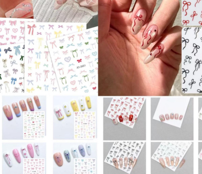 STICKER PARA UÑAS MOÑITOS COLORES