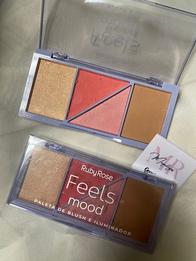 PALETA RUBOR E ILUMINADOR FEELS MOOD - RUBY ROSE