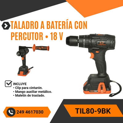 TALADRO A BATERÍA CON PERCUTOR • 18 V