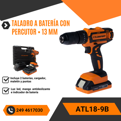 TALADRO A BATERÍA CON PERCUTOR • 13 mm