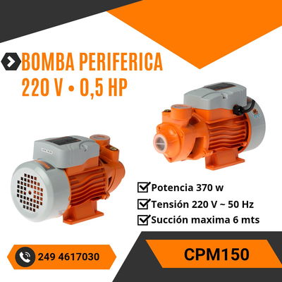 BOMBA PERIFÉRICA 220 V • 0.5 HP