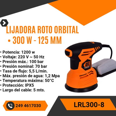 LIJADORA ROTO ORBITAL 300W - 125MM