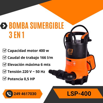 BOMBA SUMERGIBLE 3 EN 1