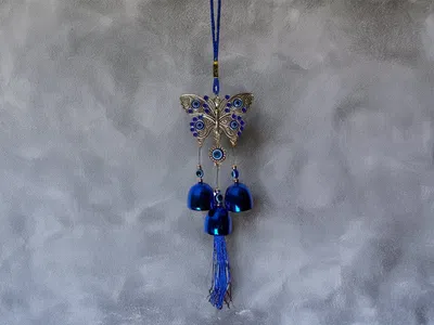 Llamador mariposa 3 campanas 30 cm