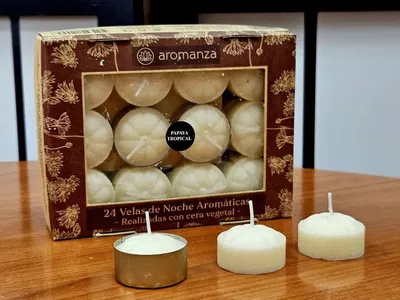 Vela de noche aromática cera vegetal x 24 un