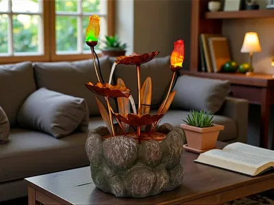 Fuente tulipanes con luz 36 cm