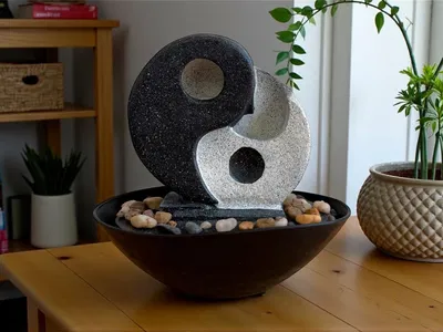 Fuente de agua yin y yang