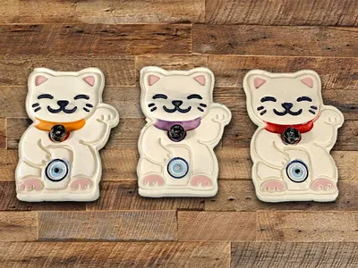 Porta sah gatito esmaltado 11.5 cm ceramica