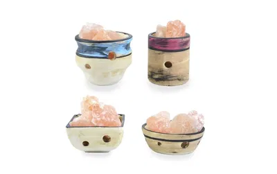 Lampara de sal rustica decorada