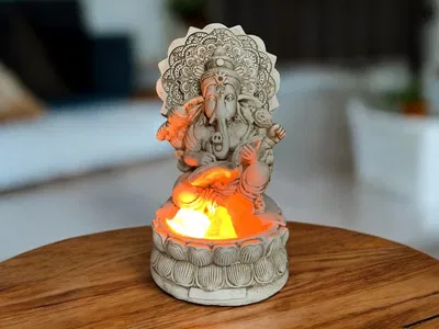 Lampara de sal ganesh con libro 36 cm