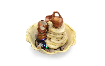Fuente de agua 3 caidas con motor led 26 cm