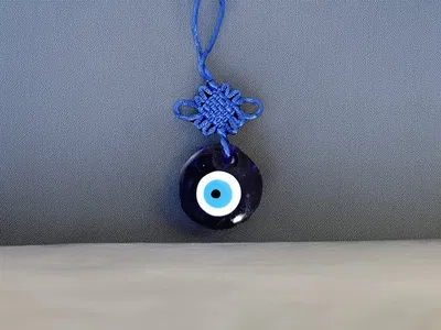 Colgante ojo turco vidrio mini 9x5cm 