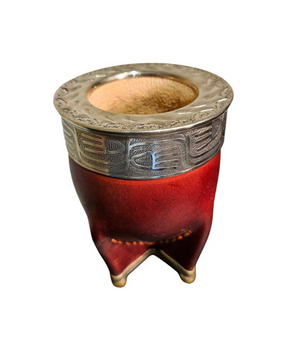 Mate imperial base de alpaca pelotas de bronce guarda de alpaca int. calabaza + Bombilla