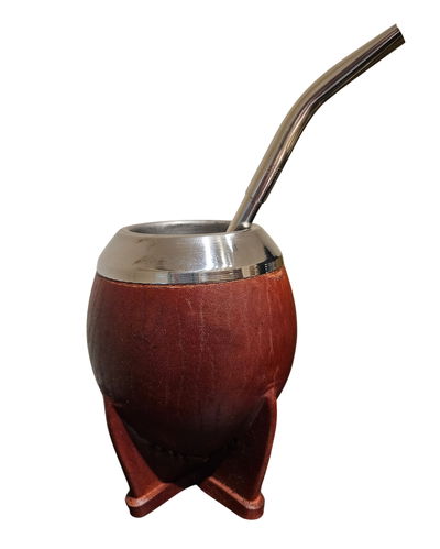 Mate torpedo Marron, interior de calabaza, virola de acero + Bombilla