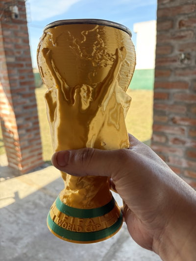 Vaso Copa Del Mundo Dorado 3D Interior Aluminio 500ml