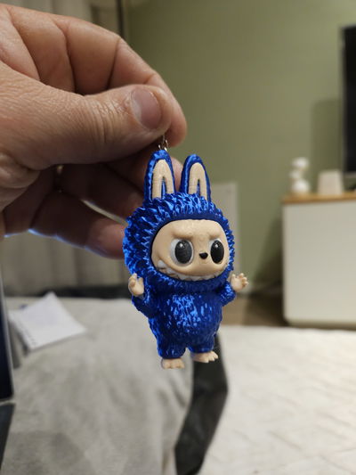 Mini Labubu Llavero Azul Silk