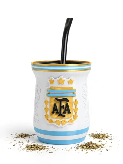 Mate Impresion 3D Seleccion Argentina 3 Estrellas Islas Malvinas + Bombilla + Llavero