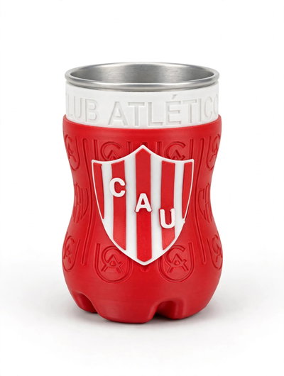 Vaso Club Atlético Unión de Santa Fe - Botella Recortada Con Interior De Aluminio 