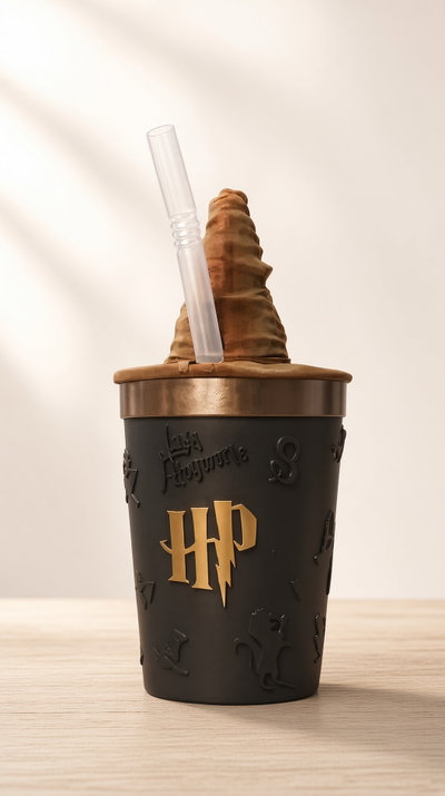 Vaso Milkshake Sombrero Harry Potter 300ml más sorbete