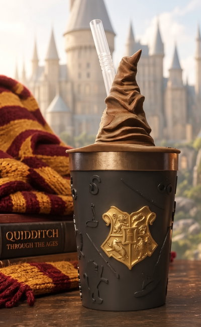 Vaso Milkshake Sombrero Harry Potter 300ml más sorbete