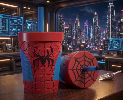 Vaso Milkshake SpiderMan 300ml más sorbete