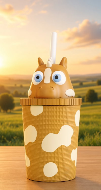 Vaso milkshake Percherón 300ml más sorbete