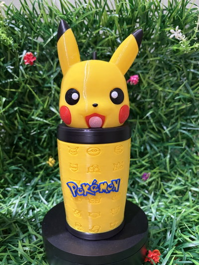 Vaso Milkshake Pokemon 3D con Tapa y Sorbete 
