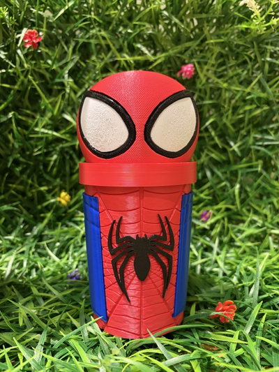 Vaso Milkshake SpiderMan 3D con Tapa y Sorbete 