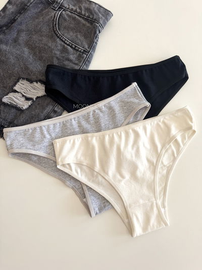 Pack x3 vedetinas algodón talle 4