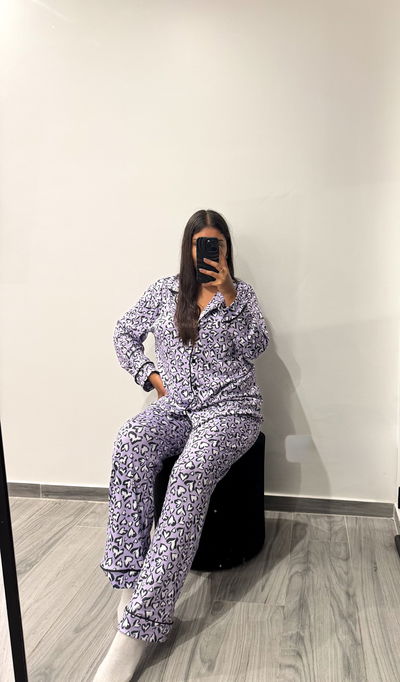 Pijama camisero estampado