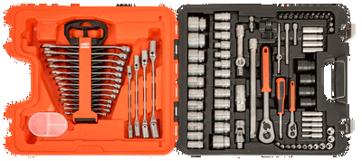 Juego de vasos de 1/4" y 1/2" y llaves combinadas - 94 piezas