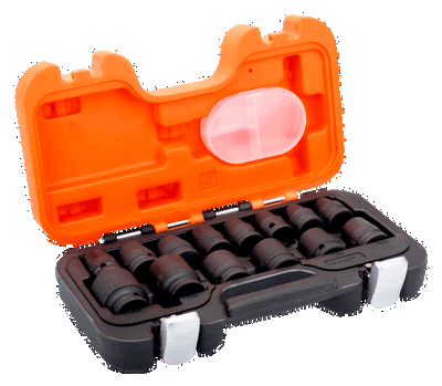 Juego de bocallaves de Alto Impacto 1/2"  hexagonal métrico  - 14 piezas