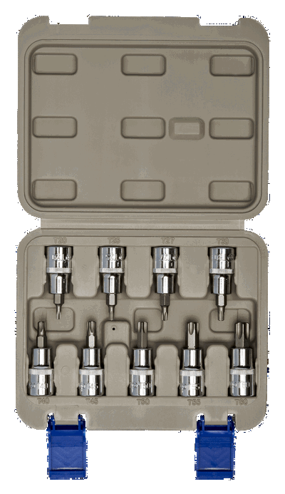 Juegos de 9 bocallaves con punta Torx de 1/2"