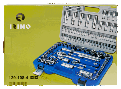 Juego de bocallaves hexagonales de 1/4"-1/2", mm, 108 piezas
