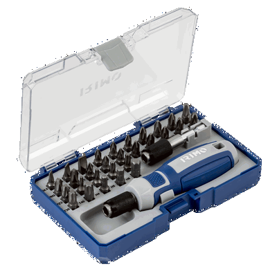  Juego de 32 puntas de 1/4" con destornillador portapuntas