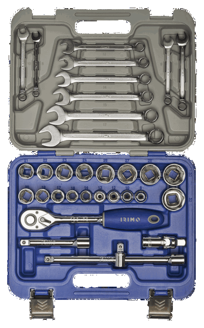Juego de bocallaves hexagonales y llaves de 1/2", mm, 33 piezas