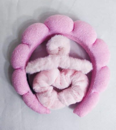 Diadema + Scrunchie + Gancho de pelo de peluche