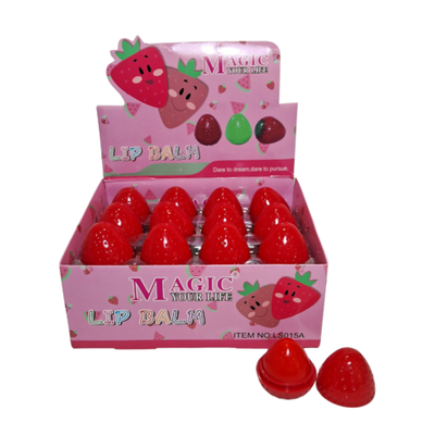 Bálsamo para labios hidratante en forma de frutilla