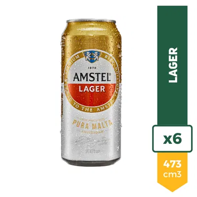 Pack6 Cerveza Amstel Lager 473ml