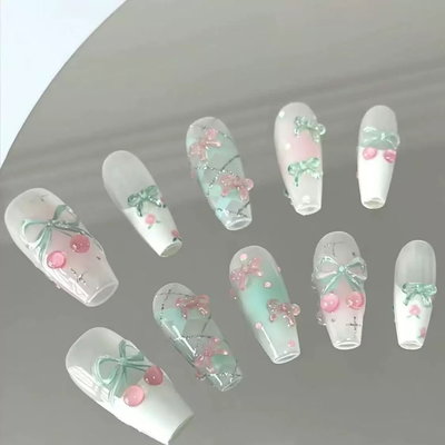 Uñas press on cherry 